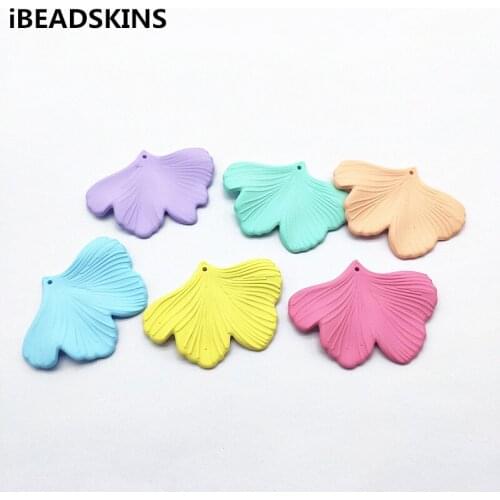 New arrival! 34x45mm 100pcs Rubber effect Leaves-shape Charm for Earrings parts,Jewelry Accessories,hand Made Jewelry DIY