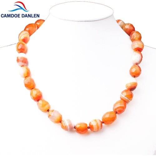 2017 T Design Natural Stone Boho Necklaces Carnelian Onyx Beads 50CM Long Necklace Pendants Bohemian Women Jewelry Necklace