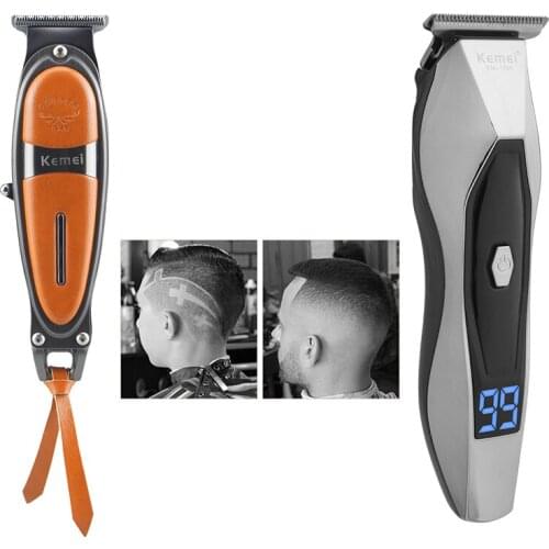 KEMEI Professional Electric Hair Clipper Cordless LCD Rechargeable Hair Trimmer Low Noise Barber Home Hair Cutting Machine 60G