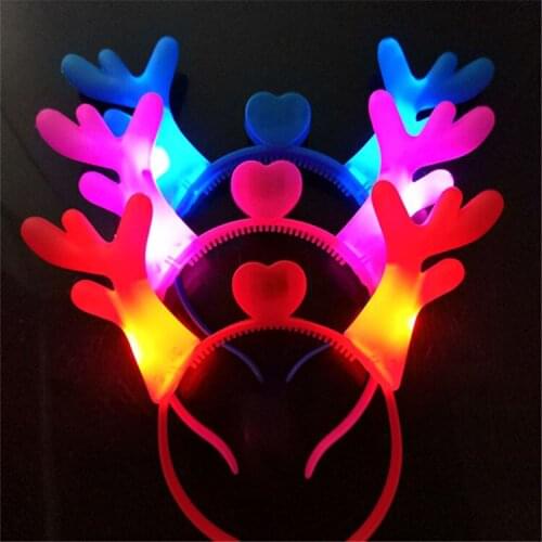 Christmas flashing party Luminous antlers flash Christmas antlers dragon horn luminous toys night market stall antler head hoop