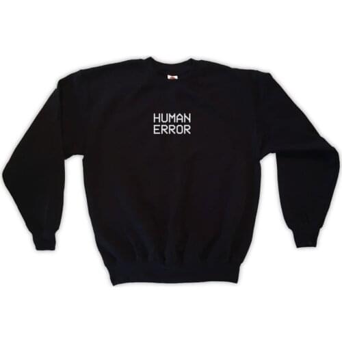 Skuggnas New Arrival Human Error Sweatshirt Unisex Funny Tumblr Casual Tops Aesthetic Clothing 90s aesthetic Jumper Drop Ship
