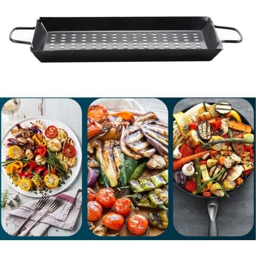 High-Quality Bakeware Grill Pan BBQ Tray Large Grill Basket With Holes Grill Tray Plate For Grilling Meat, Vegetables, Fish