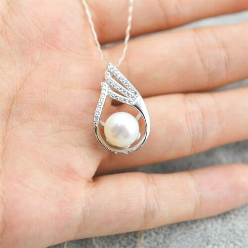 QIAOBEIGE 2018 Fine Jewelry Pendants Freshwater Pearl Accessory 925 Sterling Silver Classic For Women Gift Wholesale, no pearl