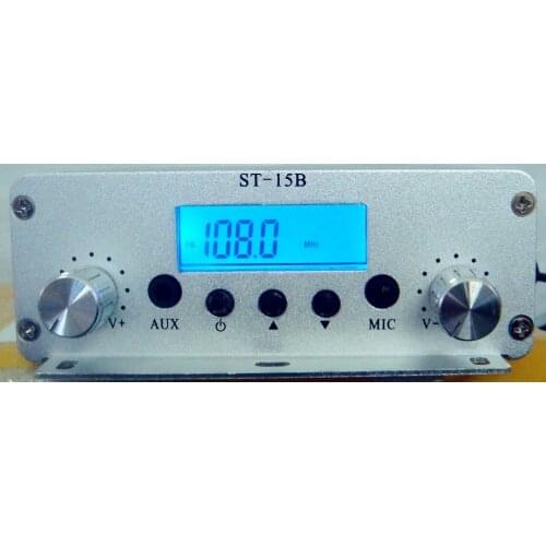 1.5W/15W Dual mode 87MHz-108MHz FM broadcast transmitter ST-15BV2 stereo PLL fm radio broadcast station