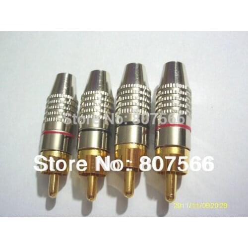 1000 Pcs gold RCA Plug Audio Video Locking Cable Connector G Red + Black New