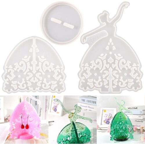 2021 Dance Girl Desktop Storage Stand Molde Resina Epoxy Display Shelf Mold Silicone Jewelry Rack Moules Resine Epoxi Resin Art