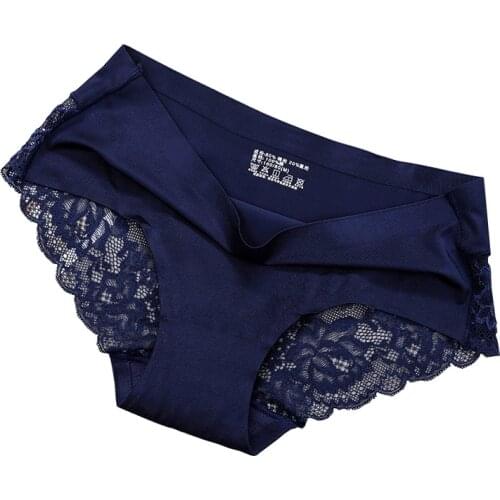 3 pcs/lot Panties underwear women sexy ice silk lace Underwear Seamless lady Underpants Solid low-Rise Lingerie new female