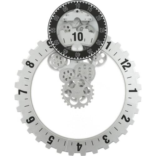 3d Gear Wall Clock Metal Black Silent Watch Big Nordic Design Modern Clcoks Wall Home Decor Mechanical Gift Industrial Decor