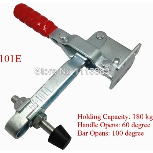5PCS Long U Bar Flanged Base Straight Handle Vertical Toggle Clamp 101E Holding Capacity 180KG 397LBS