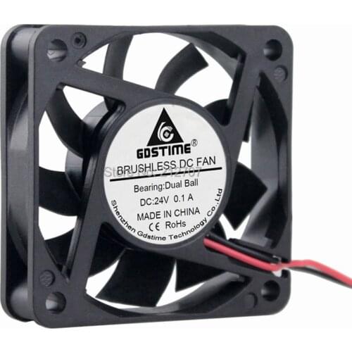5 Pieces Gdstime 6cm 60x60x15mm 2Pin 24V Ball Bearing Computer Cooler Cooling Fan 60mm PC Black