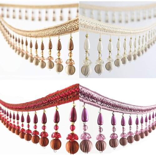5yard Beaded Curtain Sewing Tassel Fringe Ribbon Trim Sewing Accessorie T2735