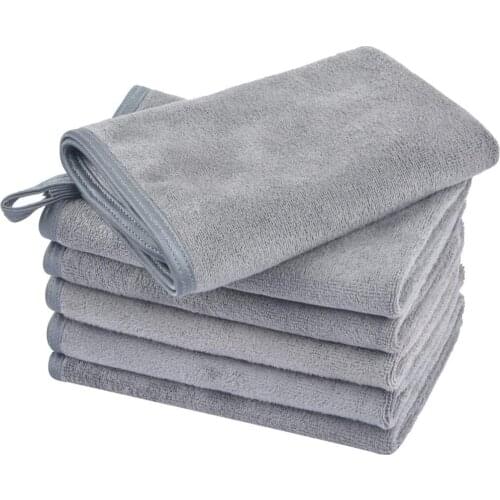 Microfiber Reusable Face Cleansing Cloth Make Up Remover Cloth Only With Water 30cm x 30cm 6 Pieces White