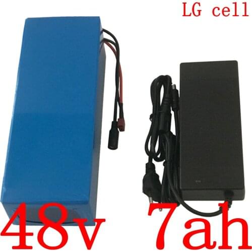 48V lithium battery 48V 6AH electric bicycle battery 48V 500W ebike battery pack use LG cell with 15A BMS and 54.6V 2A charger