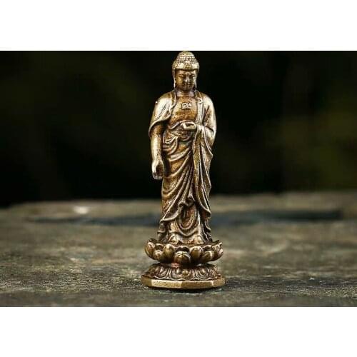 Bronze Beads Carved Buddha Status Brass Bead Copper Tiny Charms Mala Beads Japa Bracelet Jewellry Findings DIY Accessories
