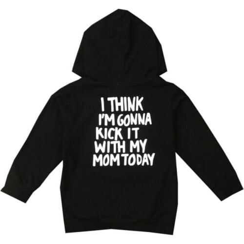 Citgeett Autumn Toddler Kid Baby Boy Girl Hooded Tops Hood Coat Hoodie Letters Sweatshirt Casual