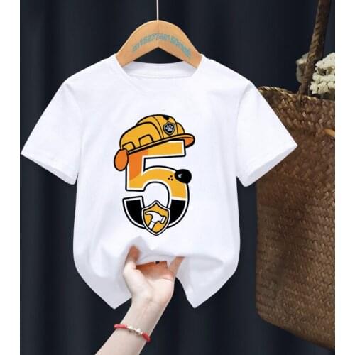 Children Hat My 2-6th Birthday Number Print Name T-shirt Birthday Gift Present Clothes Baby Letter Tops Tee,Drop Ship