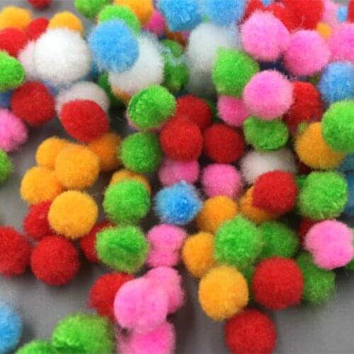 DIY 400pcs Quality Fluffy Craft PomPoms Balls Mixed Colours Pom Poms About 10mm