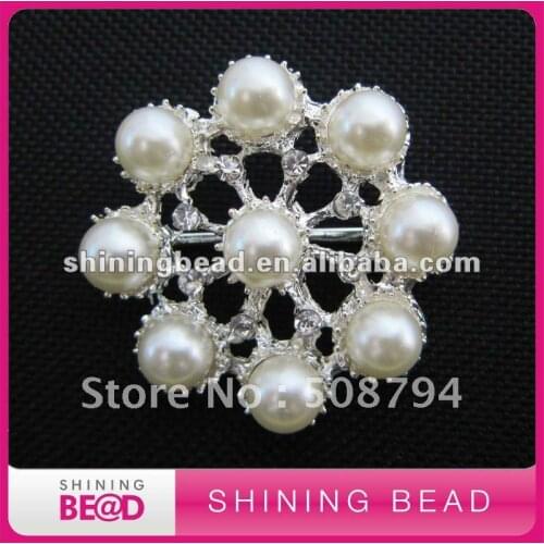 Hot sale pearl rhinestone brooch for wedding decoration,free shipping,round pearl rhinestone brooch for garment decoration