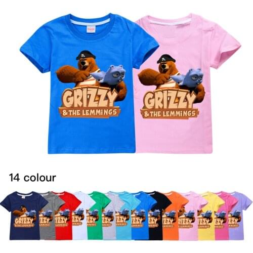 Grizzy and Lemmings Teen Girls Clothing Cotton Kids Clothes Boys 8 To 12 Little Baby T Shirt Summer Children Shirt Toddler Tops