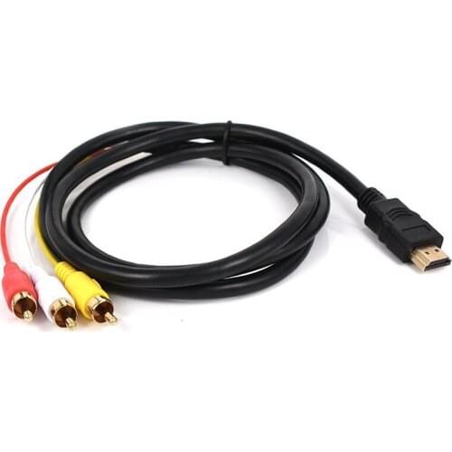 Hdmi-compatible To 3Rca Scart Two-In-One Adapter Cable 1.5M Hdmi-compatible Male S-Video To 3 Rca Av Audio Cable 3