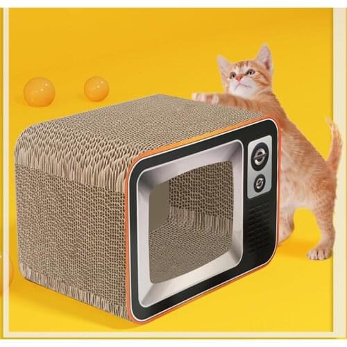 Fashion TV Cat Scratcher Lounge Sofa Fat Cat Bed Cardboard Paper High Quality Cat Toy Scratching Pad Big Boy with Cat nip 10g