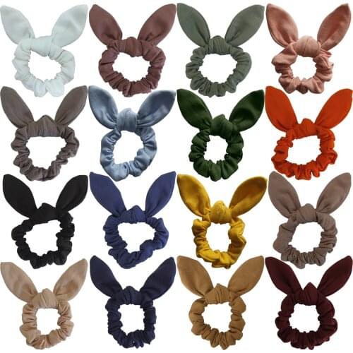 Girls/Women Bunny Ear Hair Scrunchy Knot Hair Band Hair tie Rabbit Ear Elastic Ponytail Holder Elastic Band Hair bow Accessories