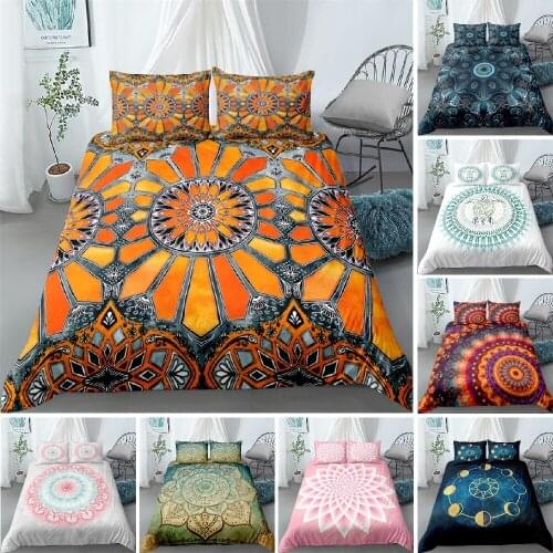 Bohemia style Bed set HD Digital Bohemia Print Bedding Sets Duvet Cover Pillowcase 2/3pcs Bed ClothesUS/AU/EU Size