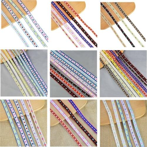 5Meter Width 1.2cm Ethnic Embroidery Lace Ribbon Boho Lace Trim DIY Craft Clothes Garment Accessories Sewing Fabric Headwear