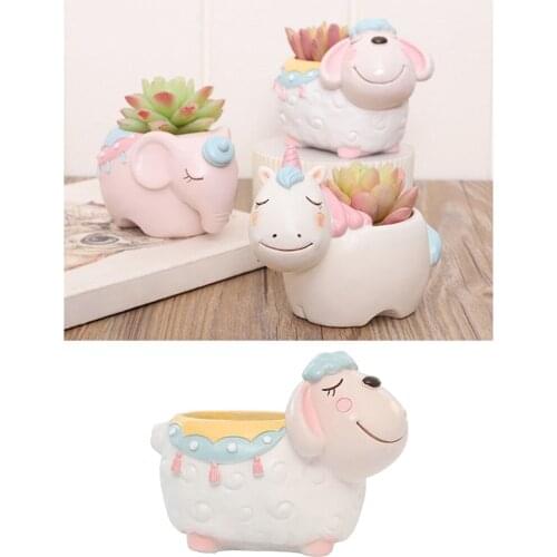 Small Succulent Pots Resin Succulent Planter Cactus Pot for Real or Artificial Succulents, Cactus & Other Small Indoor Plants