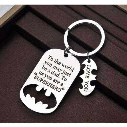 Metal Father Key Chains Fathers Day Gifts Dad Birthday Gift Keychains Daddy Step Dad To Be Husband From Daughter Son Wife Kids