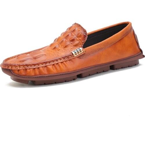 Mens Casual Penny Loafers Moccasins Shoes Loafers Slip on Driving Shoes Luxury Leather Man Flats Lofer Mocassin Home Black