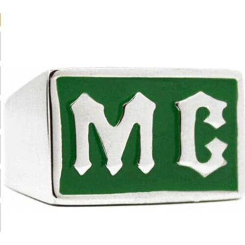 Motorcycle Club Solid Ring For Man 316L Stainless Steel Jewelry Color Biker Style MC Ring Size 7-15