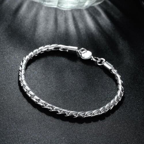 Hot new 925 sterling silver thick twisted rope chain mens Bracelets Wedding party Wild Christmas Gift fashion Jewelry