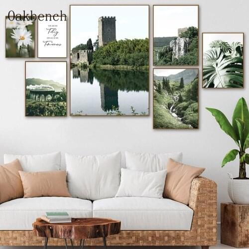 Green Leaf Wall Canvas Painting Forest Poster Flower Art Prints Nordic Posters Landscape Print Modern Wall Pictures Home Decor