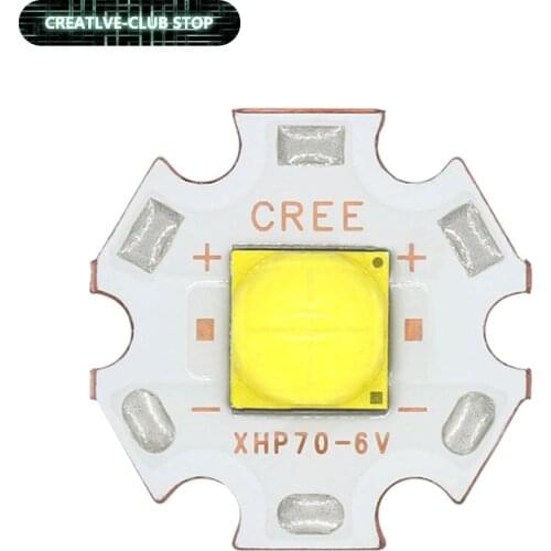 Original CREE Flashlight Lamp Beads XHP50.2 XHP70.2 LED Emitter 6V 12V 2Generation Neutral White 6000K-6500K 20mm Copper PCB DIY