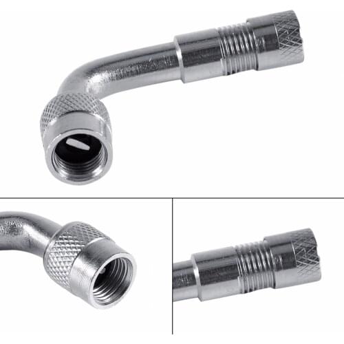 Motorcycle 90 Degree Angle Bent Valve Adapter Tyre Tube Copper Silver Valve Extension Adapter for Truck Car Moto Bike