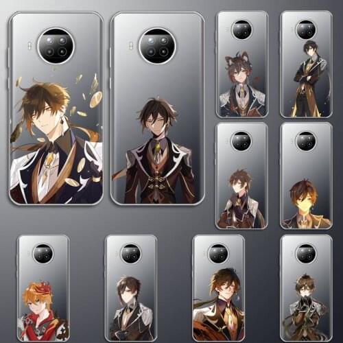 Genshin impact zhongli anime Phone Case Transparent for Xiaomi Redmi note 10 t 8 9 pro lite 11