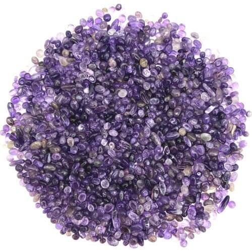 Drop shipping 50g 3-5mm Natural Amethyst Purple Quartz Crystal Gravel Round Tumbled Stones Healing Natural Stones and crystals