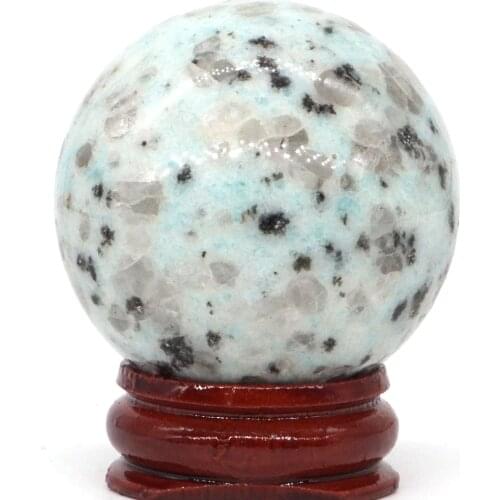 Natural Kiwi Stone Ball Natural Mineral Quartz Sphere Hand Massage Crystal Ball Healing Feng Shui Home Decor Accessory 40mm