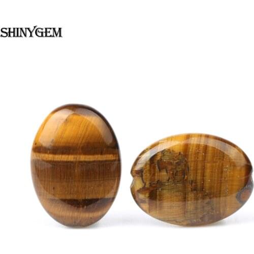 ShinyGem 20pcs 13*18mm Oval Natural Tiger Eye Stone Beads AA Grade Yellow Charm Texture Beading For DIY Jewelry Making Necklaces