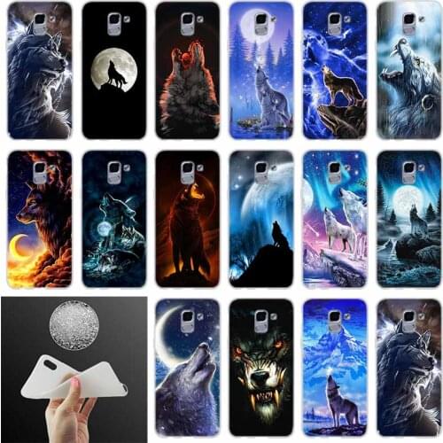 Silicone Phone case Cover Howling wolf skin FOR Coque Samsung Galaxy J6 J4 J8 J7 2018 Plus J3 J5 J7 Prime Pro 2017 2016 Casse