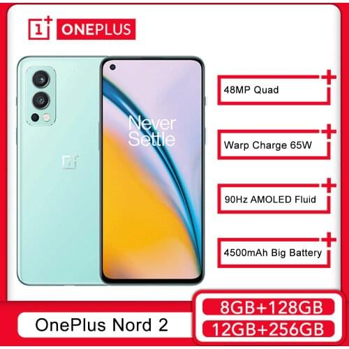 Global Version OnePlus Nord 2 5G Smartphone MediaTek Dimensity 1200-AI 50MP AI Camera Warp Charge 65W Nord2 Mobile Phone