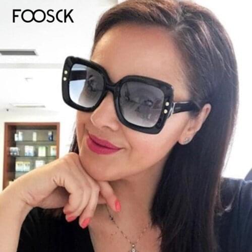 FOOSCK Newest Square Sunglasses Women Fashion Frame Ladies Brand Design Sun Glasses Retro Gradient Oculos UV400 Sunglass