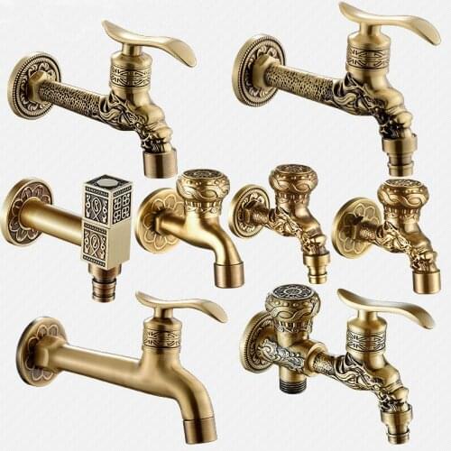 Modern Free Shipping Antique Brass Decorative Outdoor Faucet Tap Bathroom Washing Machine /Mop Faucet