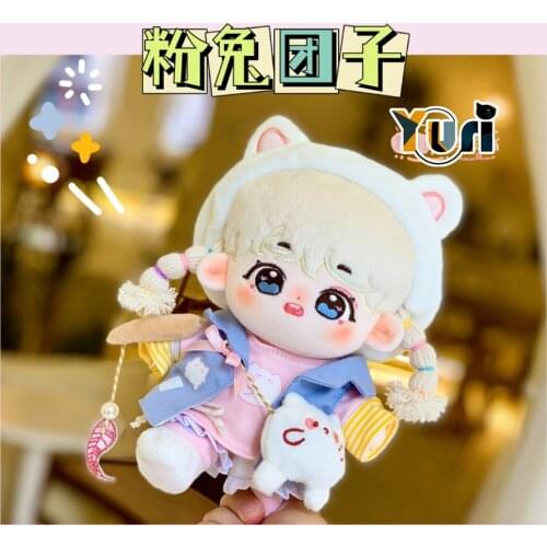 Yuri Original Handmade Pink Rabbit Set Bag Clothes Suit For 15cm 20cm Doll Toy Cosplay Child Gift C MI