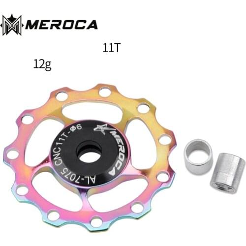 MEROCA Bike Jockey Wheel Rear Derailleur Pulley 11T 13T Aluminum Alloy Bicycle Guide Steel Bearing