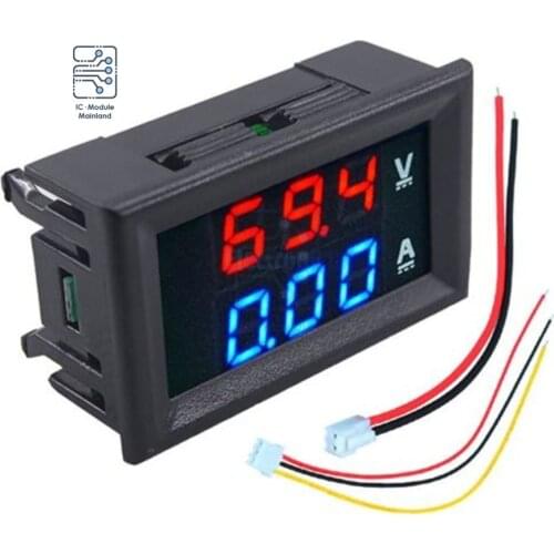 0.56" Inch Mini Digital Voltmeter Ammeter DC 100V 10A Panel Amp Volt Current Meter Tester 3 Digits Blue+Red Dual Game accessory