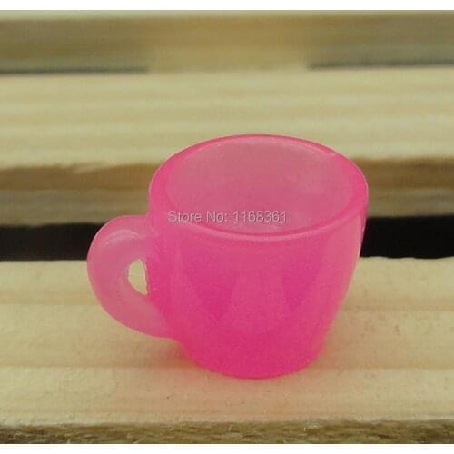 1pcs/lot resin solid hot pink mini cup 16mm fairy garden gnome moss terrarium decor crafts bonsai home decor for DIY A031-4
