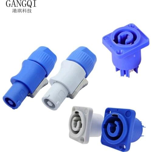 2set 3 PIN AC Powercon Connector Male Plug NAC3FCA NAC3FCB AC Power Plug 20A/250V for Stage Light LED Screen Blue/White