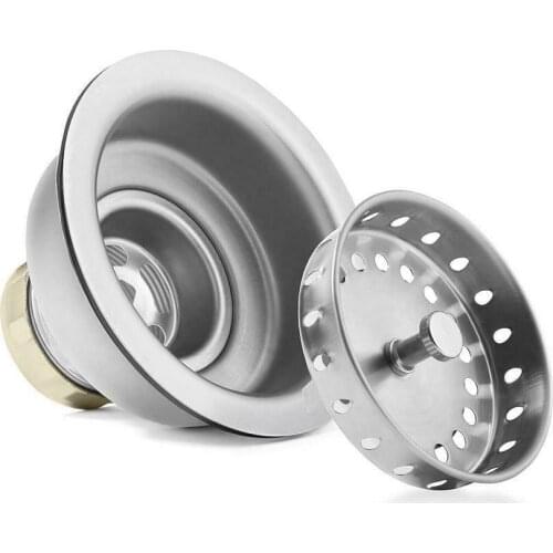 3.5 Inch Commercial Kitchen Sink Basket Drain Strainer Stainless Steel Fits 3-1 / 2 Inch Sink Openings SDF-SHIP